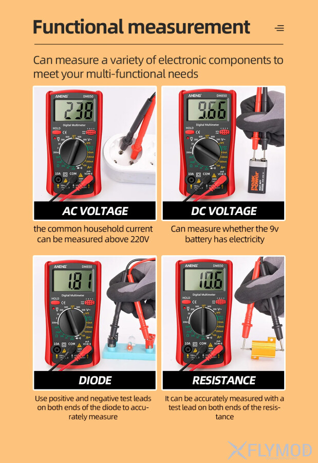 Цифровий мультиметр ANENG DM850 1999 Counts