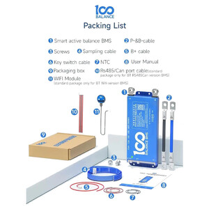 Контролер заряду акумулятора DALY Smart BMS 100Balance 40-200A 4-24S Li-ion LiFePO4 Bluetooth