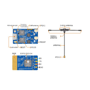 Приймач BAYCKRC 900MHz 2 4GHz ELRS Dual Band Gemini з двома антенами