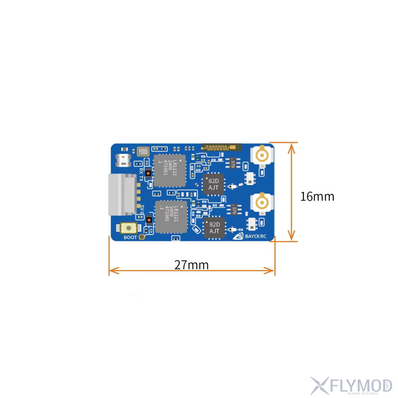 Приймач BAYCKRC 900MHz 2 4GHz ELRS Dual Band Gemini з двома антенами