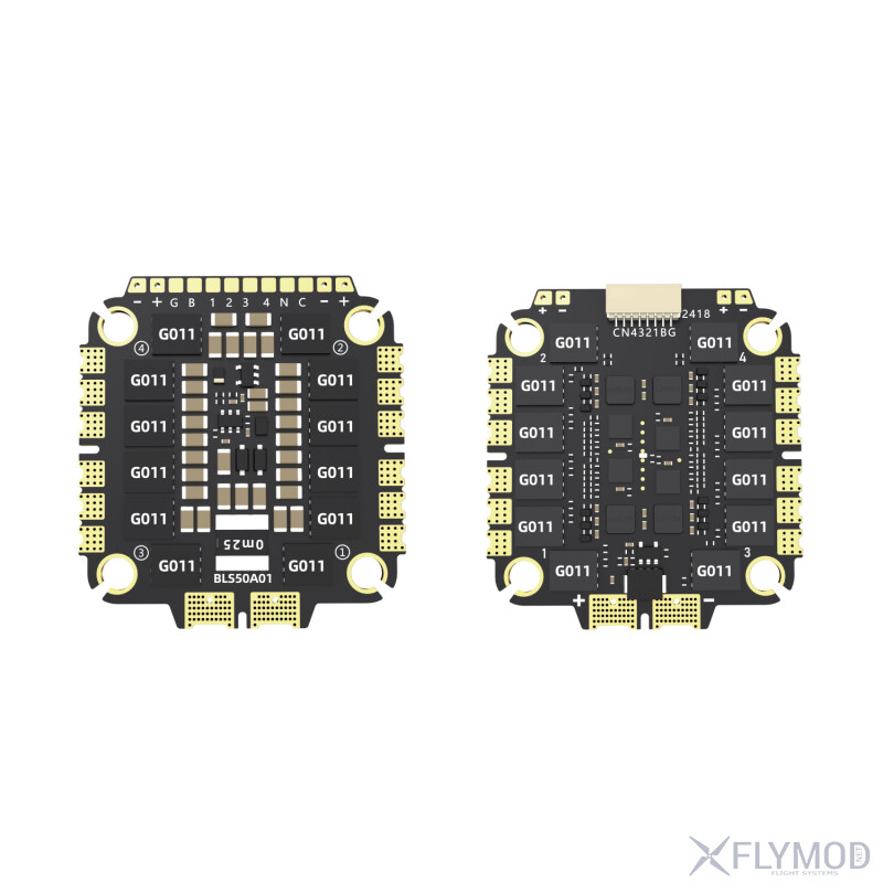 Стек контролю польоту FlyFishRC F4 V01 ESC 50A 60A 1-8S 30x30мм
