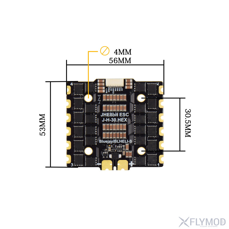 Регулятор швидкості ESC JHEMCU RuiBet 90A 4IN1 3-8S