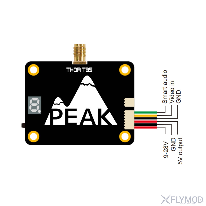 Відео передавач PEAK THOR T35 3 0G - 4 9G 3W 64 канали FPV VTX
