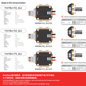 Стек контролю польоту MAMBA F405 MK2 V2 з ESC F65 65A 6S