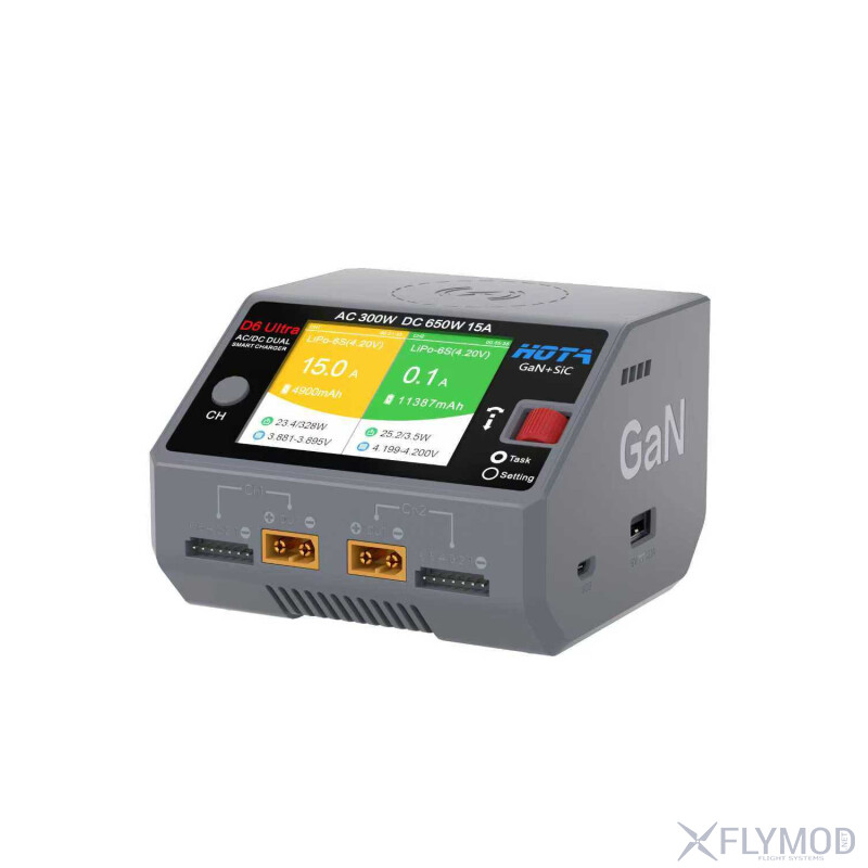Зарядний пристрій HOTA D6 Ultra Dual 300W 15A 1-6S LiPo AC DC