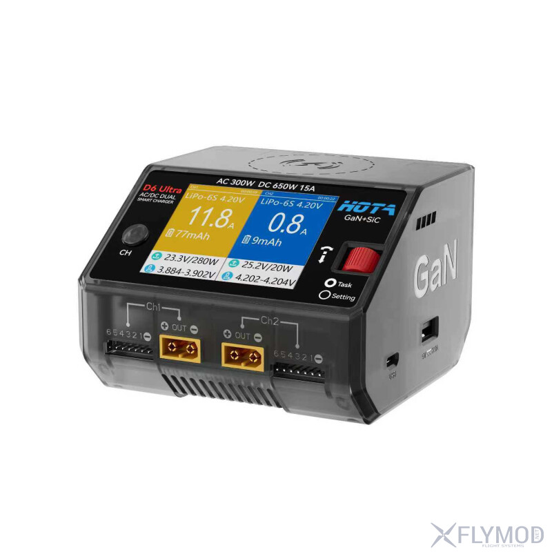 Зарядний пристрій HOTA D6 Ultra Dual 300W 15A 1-6S LiPo AC DC
