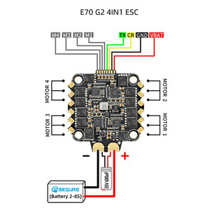 Стек контролю польоту SEQURE H743 V2 E70 G2 FC 70A 128K ESC 4 - 8S