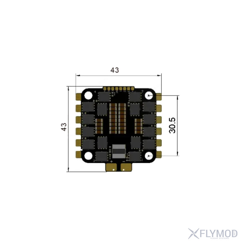 Польотний стек Hobbyporter F405 55A 30x30 2-6S розміри регулятора швидкості