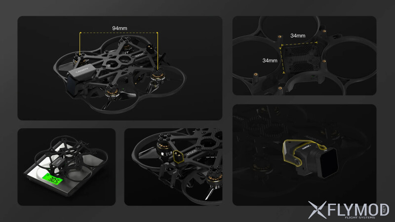 Міні FPV квадрокоптер CaddxFPV Gofilm 20 structure структура