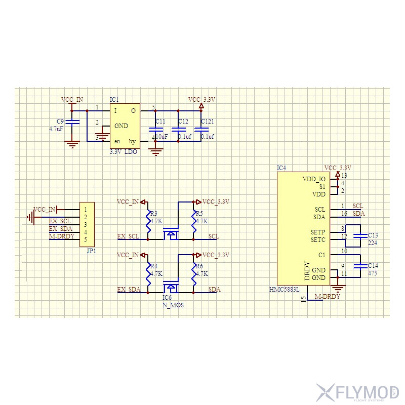 Модуль компаса QMC5883P GY-271 схема scheme