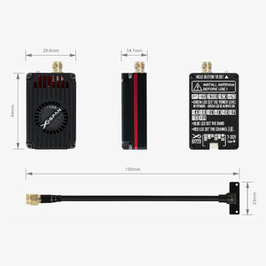 Відеопередавач RushFPV 6 1G-7 2G XSPAN 3W VTX dimensions розмір