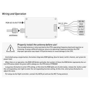 Відеопередавач RushFPV 4 8G-6 1G XSPAN 4W VTX wiring operation підключення налаштування