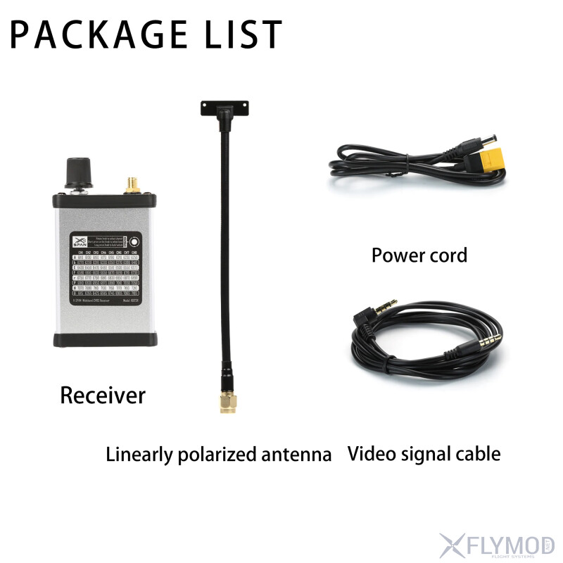 Відеоприймач RushFPV 6 1G-7 2G XSPAN VRX на 64 канали package комплектація