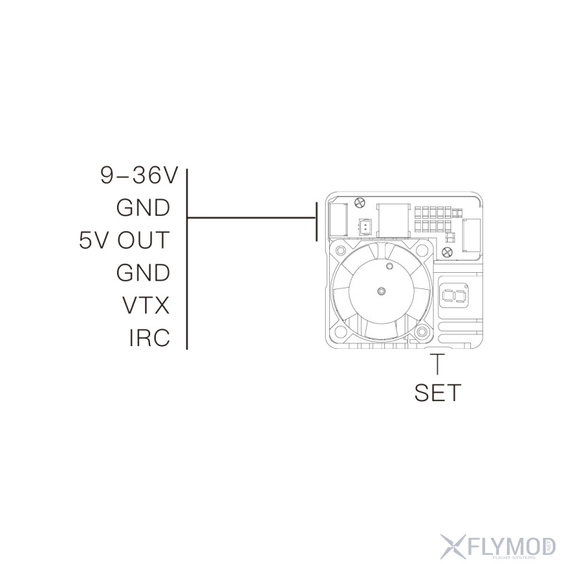 Відеопередавач Skyzone VT6550 CNC 6 5G 4W VTX на 32 канали wiring scheme схема підключення