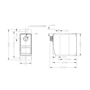 Цифровий сервопривід Emax ES09MD HV з металевим редуктором креслення scheme