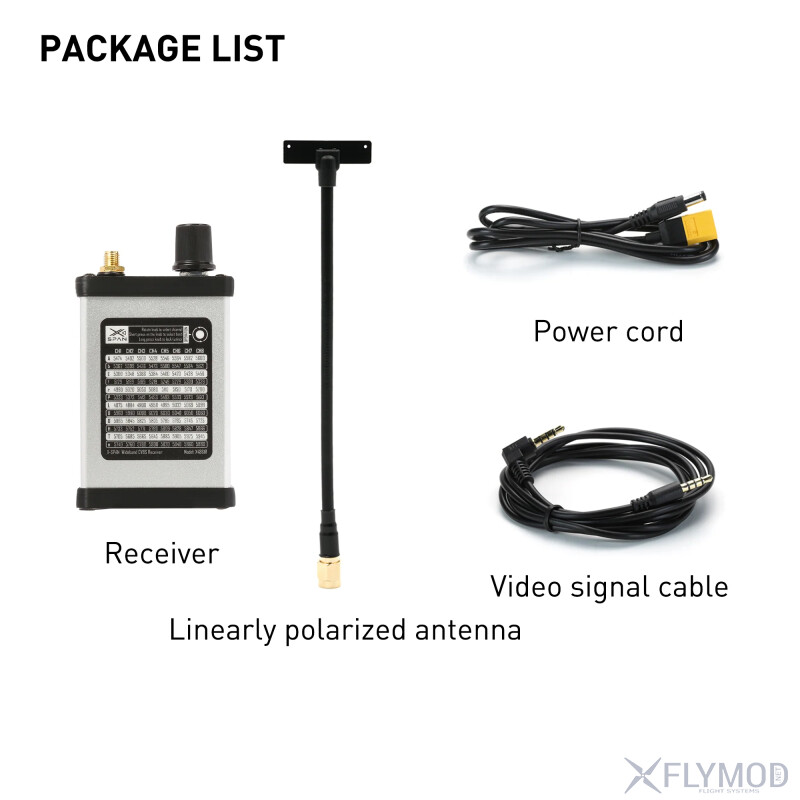 Відеоприймач RushFPV 4 8G-6 1G XSPAN VRX на 96 каналів package комплектація