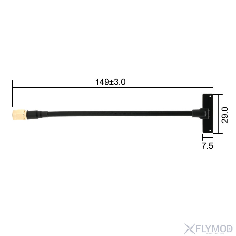 Відеопередавач RushFPV 4 9G-6 0G XSPAN 10W VTX antenna size розмір антени