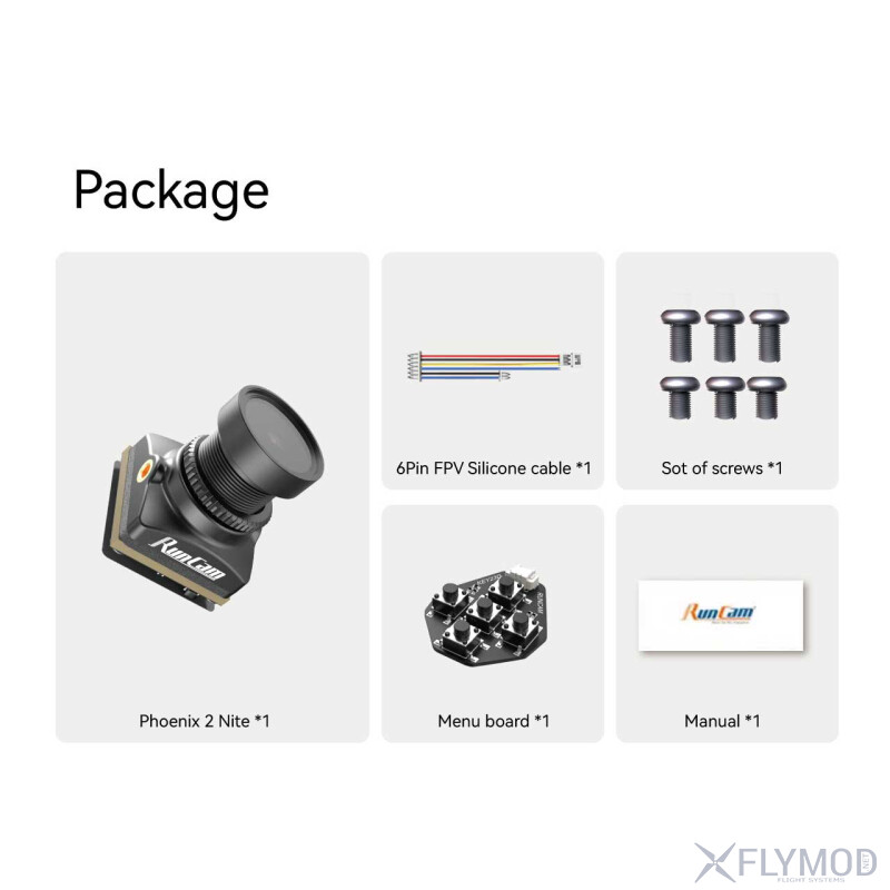 Камера RunCam Phoenix 2 Nite 1500TVL 1 2 8 CMOS 4 3 16 9 PAL NTSC package комплектація