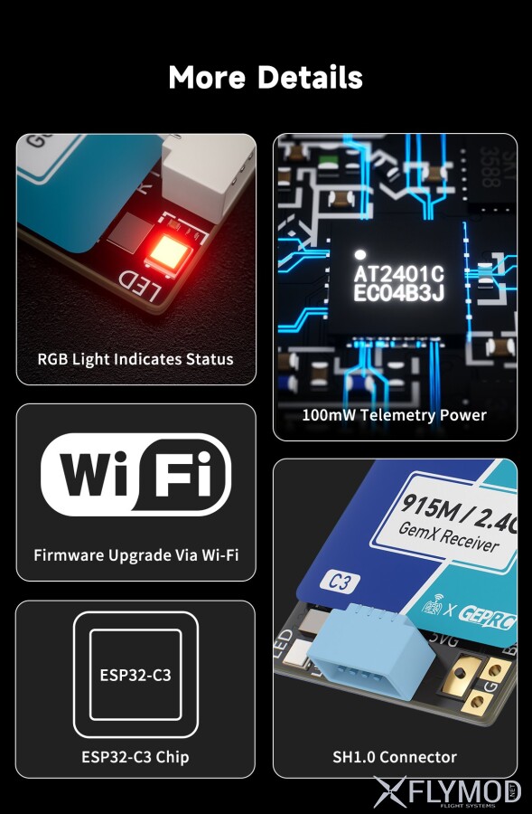 Приймач GEPRC ELRS 915M 2 4G C3 Gemini Xrossband RX