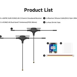 Приймач GEPRC ELRS 915M 2 4G C3 Gemini Xrossband RX package комплектація