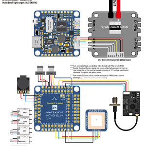 Контролер польоту Matek H743-SLIM V4 wiring diagram діаграма підключення