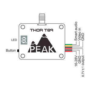 Відеопередавач Peak THOR T89 8 0-8 8G 4W VTX на 40 каналів wiring diagram схема підключення