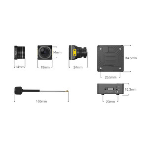 Комплект цифрової FPV системи Walksnail Avatar Moonlight Kit dimensions розмір