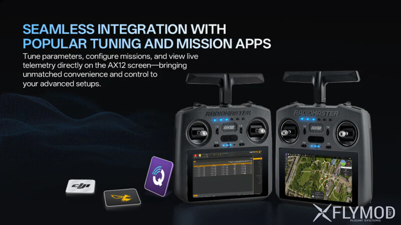 Апаратура радіокерування RadioMaster AX12 Android 2 4GHz Sub-G 900MHz 16CH