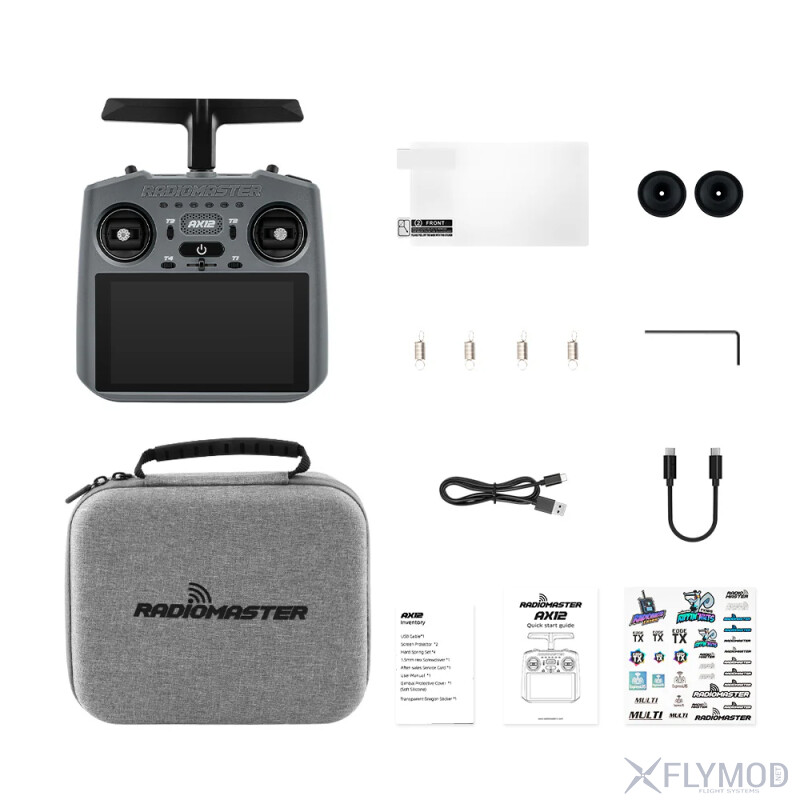 Апаратура радіокерування RadioMaster AX12 Android 2 4GHz Sub-G 900MHz 16CH комплектація package