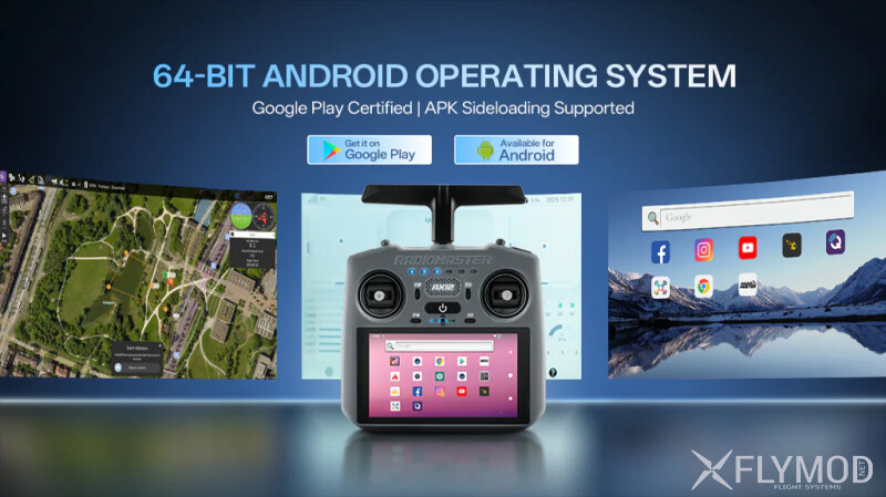 Апаратура радіокерування RadioMaster AX12 Android 2 4GHz Sub-G 900MHz 16CH