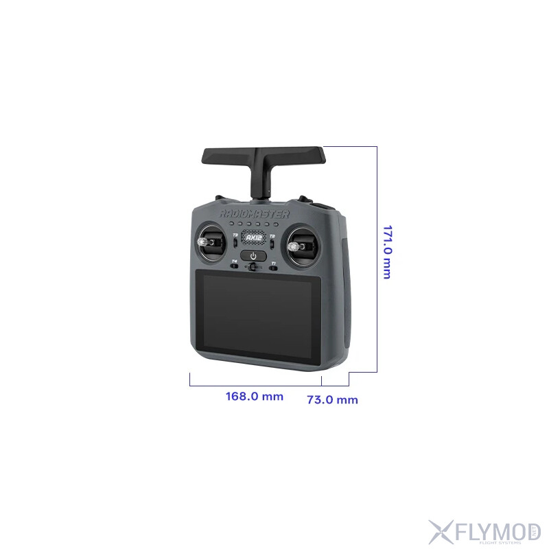 Апаратура радіокерування RadioMaster AX12 Android 2 4GHz Sub-G 900MHz 16CH dimensions розмір