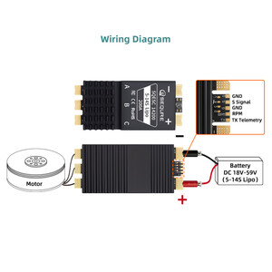 Регулятор швидкості SEQURE SQESC 14200 5-14S 200A ESC BLHeli_32 wiring diagram схема підключення