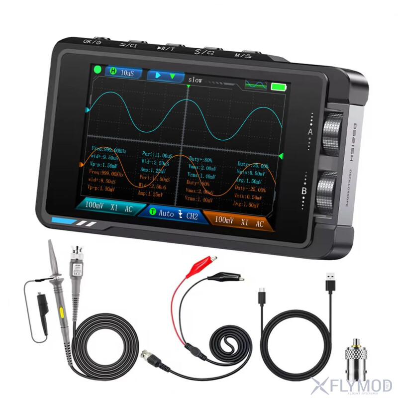 Цифровий осцилограф із вбудованим генератором сигналів FNIRSI DS215H 2-в-1 50MHz 250MS s комплектація package