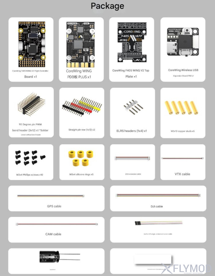 Стек контролю польоту COREWING F405 Wing V2 комплектація package
