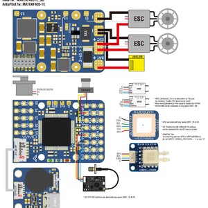 Контролер польоту Matek F405-WMO wiring diagram схема підключення