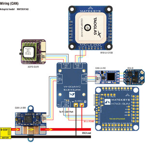 Контролер польоту Matek H7A3-SLIM wiring diagram схема підключення
