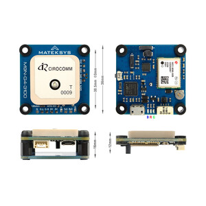 GPS модуль Matek GNSS M9N-G4-3100 з компасом dimensions розмір