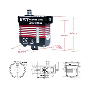 Цифровий сервопривід KST X15-1809A з металевим редуктором drawing dimensions креслення розмір