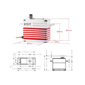 Цифровий сервопривід KST BLS905X з металевим редуктором drawing dimensions креслення розмір
