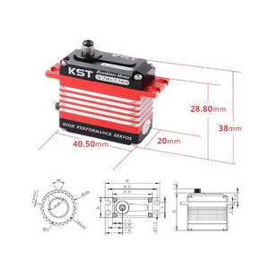 Цифровий сервопривід KST X20-2208 V8 0 з металевим редуктором 6BB drawing dimensions креслення розмір
