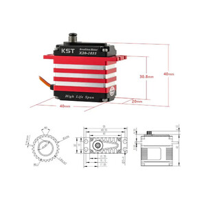 Цифровий сервопривід KST X20-1035 V3 0 з металевим редуктором 6BB drawing dimensions креслення розмір