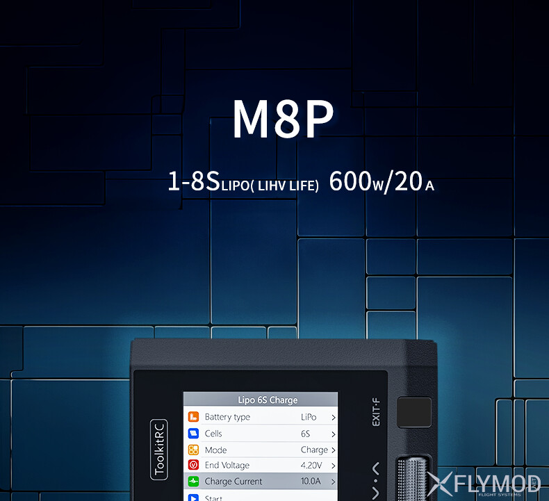 Зарядний пристрій ToolkitRC M8P DC 600W 20A