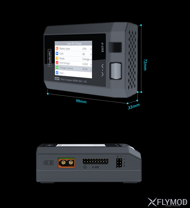 Зарядний пристрій ToolkitRC M8P DC 600W 20A