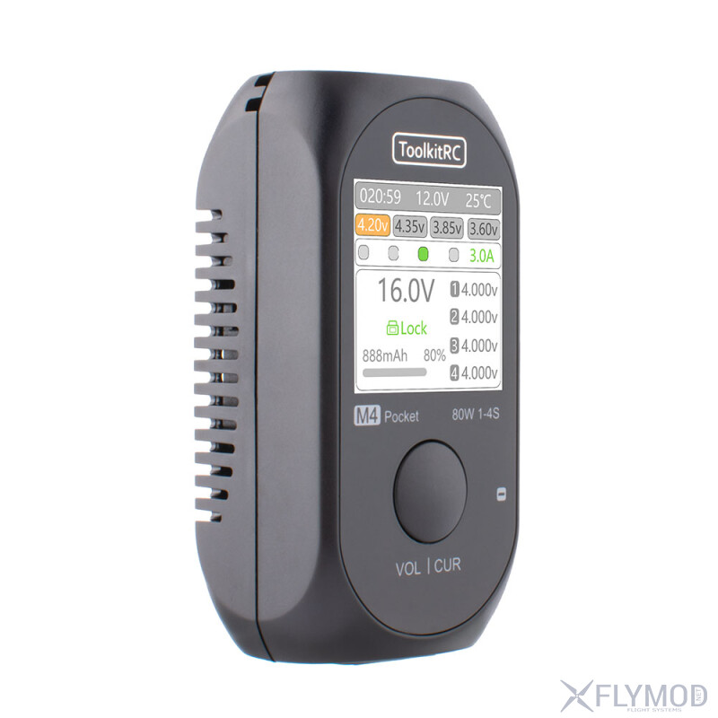 Зарядний пристрій ToolkitRC M4 Pocket 80W 5A 1-4S