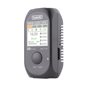 Зарядний пристрій ToolkitRC M4 Pocket 80W 5A 1-4S