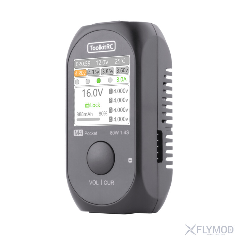 Зарядний пристрій ToolkitRC M4 Pocket 80W 5A 1-4S