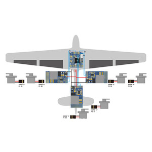 Плата розводки живлення Matek SVPDB-12S з BEC 9-55V to 5 6 8V для сервоприводів wiring diagram схема підключення