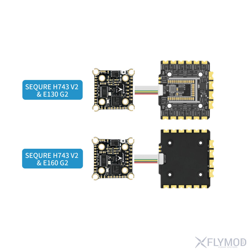 Стек контролю польоту SEQURE H743 V2 FC E130 E160 G2 ESC 4-12S 130A 160A wiring diagram схема підключення