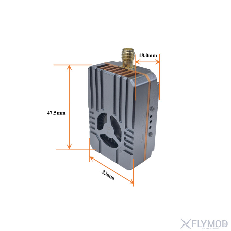Відеопередавач VTX-F16 6 0G-7 2G 4W VTX на 64 канали dimensions розмір