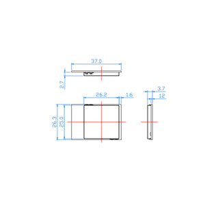 Модуль відеоприймача RX7500 7 2GHz з SPI dimensions розмір